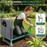 WEILISEN Garden Kneeler and Seat, 2-in-1 Foldable Garden Bench with Non-Slip EVA Foam Pad, Storage Bags, Glove, Portable Gardening Stool for Kneeling & Sitting, Ideal for Gardeners, Patio, Fishing
