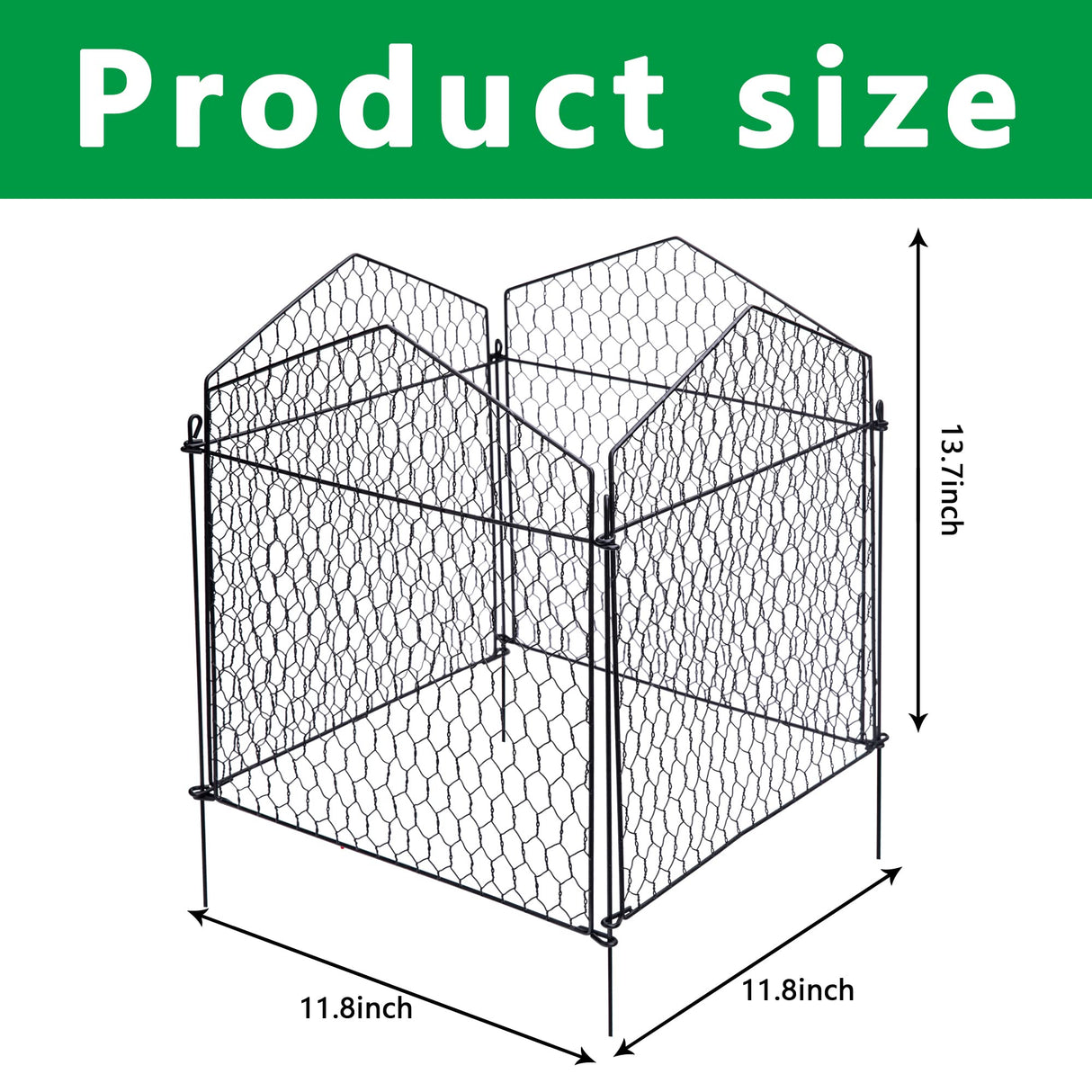 DECOHS 4 Packs Chicken Wire Cloche Plant Protectors from Animals Garden Plant Cage Protector - Wire Plant Protectors to Keep Animals Out