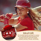 Quelay 8 Pairs Sports Earrings for Women Ball Games,Baseball Earrings