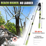 Heavy Duty Hand Loppers Pruning Shears for Gardening,25"-44" Extendable Branch Cutter for Tree Limb Trimming, Lightweight Anvil Lopping Shears for up to 2” Thick Branches Cutters (Green)