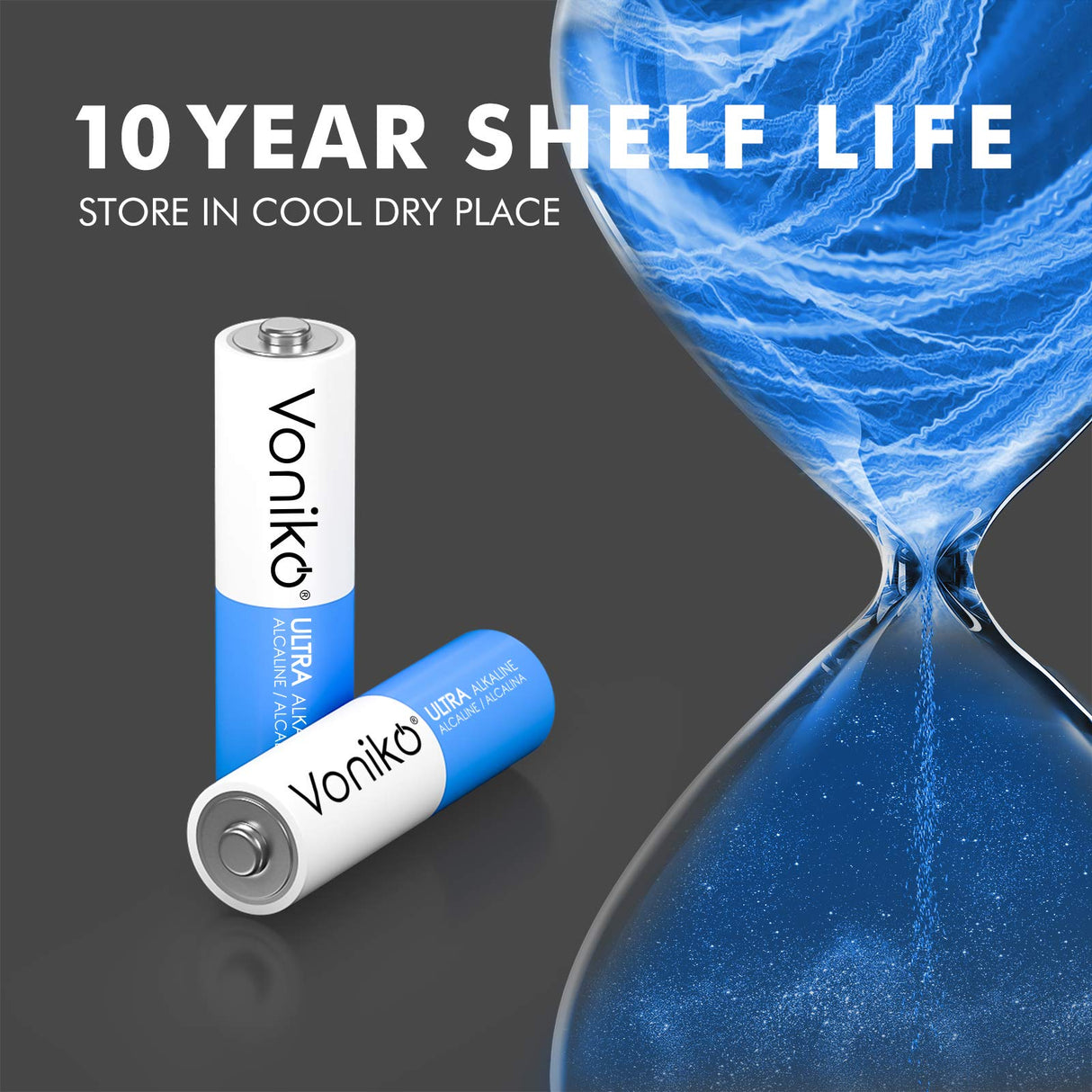 Voniko - Premium Grade AA Batteries - (200 Pack) - Alkaline Double A Battery - Ultra Long-Lasting, Leakproof 1.5v Batteries - 10-Year Shelf Life