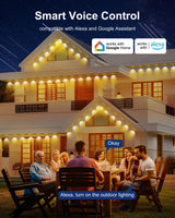 Nexillumi Permanent Outdoor Lights for House, 100ft Smart RGB Outside Lights with 72 Scene Modes, IP68 Waterproof Eaves Lighting for Christmas All Holiday Decorations