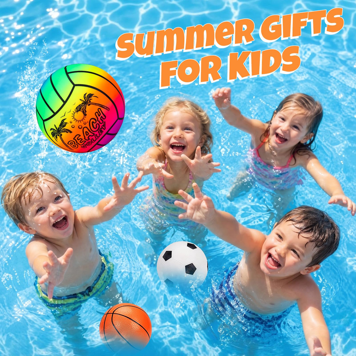 Qirptey 5 Pack Sports Balls Set for Boy Outdoor Kids Toys with Bag & Pump