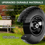 Taifa 1 PC 13 Inch Rubber Solid Flat Free Replacement Tires and Wheels 4.00-6 with 5/8'' Axle Bore Hole, Air Less Wheel for Wheelbarrow/Wagon/Hand Truck/Trolley/Garden Scooter etc.