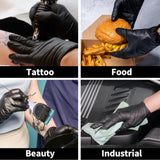 Basic Disposable Medical Synmax Vinyl Exam Gloves - 4 mil Safty Glove 1000pcs - Latex-Free & Powder - SGBE 8003, Large (Case of 1000, Black)