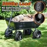 RONPOW 4.10/3.50-4 Flat Free Tire, 10 Inch Solid Tires, 500Lb Heavy Duty Replacement Wheel with 5/8" Bearings, Compatible with gorilla Cart, Garden Carts, Dump Wagons, Dolly & Hand Trucks, 2Pack Black