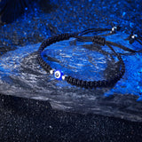 Sasylvia 50 Pcs Evil Eye Bracelets Bulk Mal De Ojo Bracelets,Black