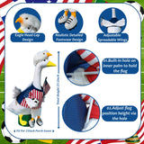 Soccer Porch Goose Outfits, Football Geese Duck Statues Clothes Art Decor