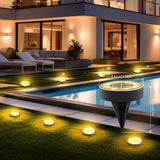Joomer Solar Ground Lights, 12 Pack 8 LED Solar Lights Outdoor Waterproof IP68 Disc Light Landscape Lighting Garden Light for Patio Pathway Lawn Yard Driveway Walkway(Warm White)