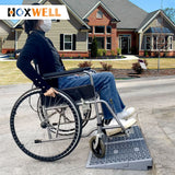 HOXWELL Modular Threshold Ramps for Doorways, 3" Rise Wheelchairs Ramps for Home, Solid Upgrade Material 3000 Lbs Load Capacity Door Ramps for Wheelchairs and Cars (2 PCS)