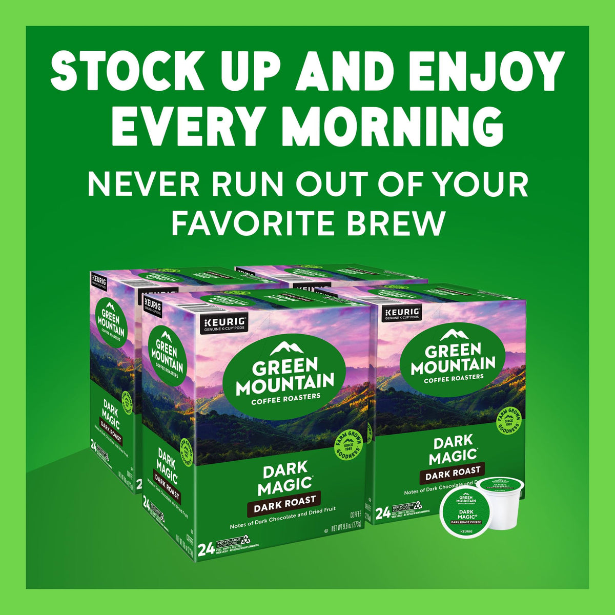 Green Mountain Dark Magic Coffee, K-Cup Pods, 96 Count