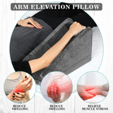 Buryeah Arm Elevation Pillow with 2 Pockets, Soft Ergonomic Support Pillow for Elbow Rest Wedge Broken Arm Gifts with High Density Foam for Recovery Sleeping(Dark Gray)