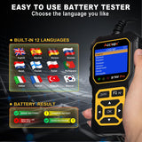 Acclope BT60 Pro Car Battery Tester, Digital Analyzer with Cloud Printing, 100-3000 CCA Range for 6V/12V/24V AGM, Lithium, Gel Batteries, Automotive Charging System