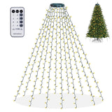 Dazzle Bright Christmas Tree Lights, 448 LED Waterfall Tree Topper Lights with Remote & 8 Lighting Modes, 8.2FT X 16 Lines Christmas Light for Indoor Outdoor Yard Party Xmas Decoration (Warm White)