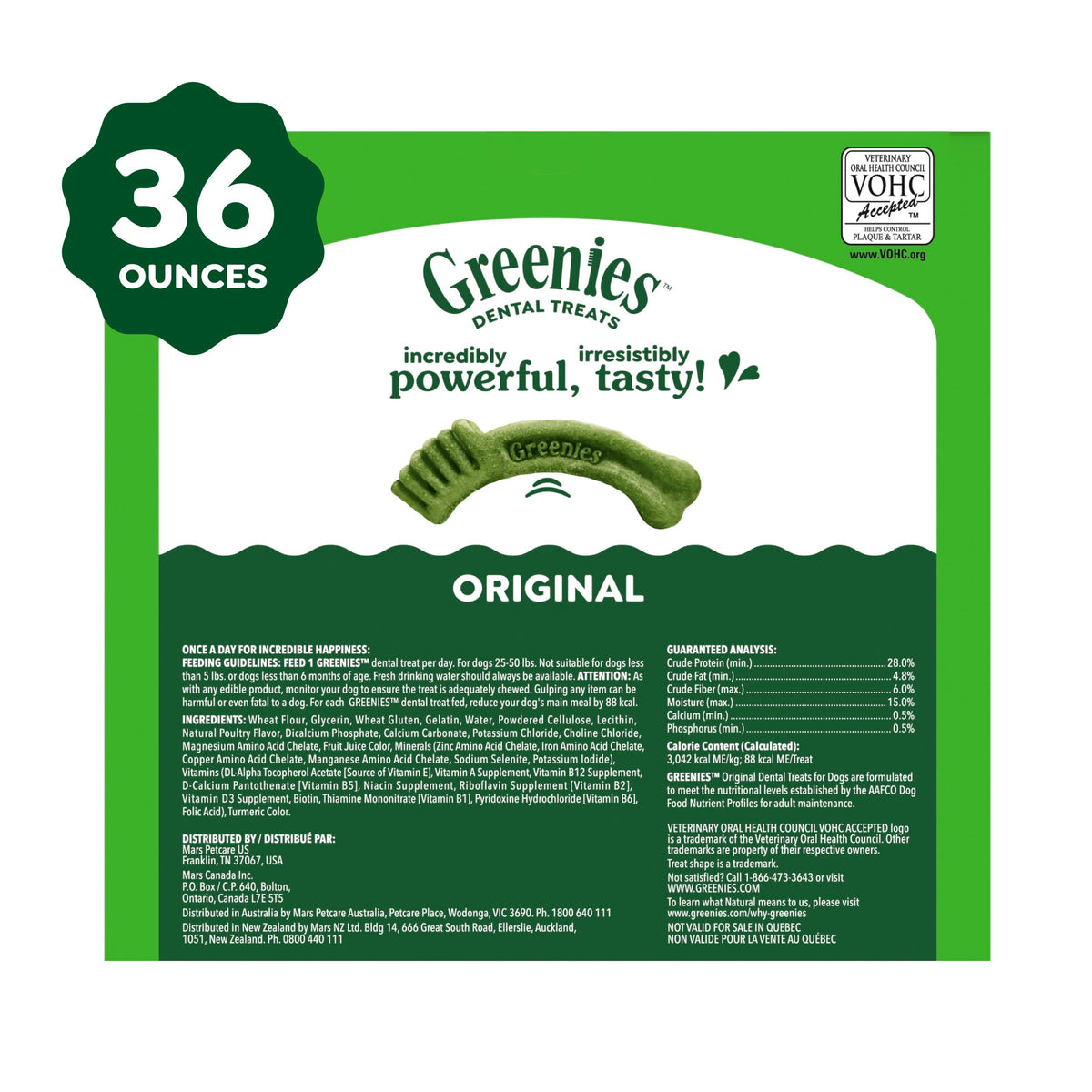 Greenies Regular Dental Dog Treats, Original Chicken Flavor, 36 Count