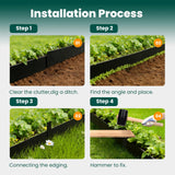 GZGNEEVL Metal Landscape Edging 6" H x 40" L, Galvanized Steel, Black