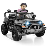 TRINEAR 12V Ride on Car with Parent Remote Control, Toddler Electric Car with Spring Suspension, LED Lights & Music Player - Safe Battery Toy for Kids, Christmas & Birthday Gift, Black