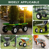 Taifa 2 PCS 16 Inch Rubber Solid Flat Free Tires and Wheels 4.80/4.00-8 with 3/4'' Axle Bore Hole, Air Less Wheel for Wheelbarrow/Wagon/Hand Truck/Trolley/Garden Cart etc.