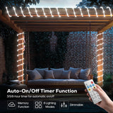 Solar Rope Lights, 66FT 200LED 1800mAh Outdoor IP67 String Lights (White)