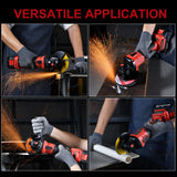AOBEN Cordless Angle Grinder 4-1/2 inch, 21V Battery Grinder Kit, Power Electric Cut Off Tool, Brushless Motor, 2x4.0Ah Battery & Charger, for Metal Cutting, Grinding, Polishing