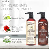 PURA D'OR Professional Grade Clinically Formulated Biotin Shampoo & Conditioner For Hair Thinning - 2X Concentrated Proprietary Herbal Blend Thickening Products For Women & Men, Sulfate Free, 16oz x2