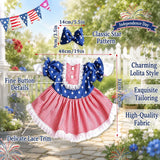 Mysense 4th of July Porch Goose Outfit for 23 Inch Goose Statue, Patriotic Red White Blue Goose Clothes with Bow for Outdoor Garden Patio Decor, USA 250th Anniversary Merchandise