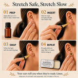 BodyJ4You 36PC Ear Stretching Kit - Complete Beginner Set Gauges for Ears 14G-00G - Goldtone Stainless Steel Tapers Single Flare Plugs Tunnels - Dead Stretching Lobe Men Women Expander Piercing
