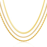 DEARMAY Layered 14K Gold Plated Chain Choker Necklace Set