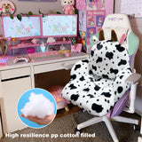 QYA Cute Chair Cushion, Soft Seat Cushions for Office Desk, Kawaii Chair Pillow for Gaming, Comfy Floor Seating for Adults, Cow Stuff for Bedroom Playroom Dining Living Room Decor, 17"x16.5"