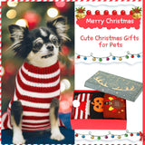 Sanwuta 3 Pieces Halloween Thanksgiving Christmas Dog Sweaters Sets Pumpkin Turkey Santa Puppy Dog Clothes Pet Knitwear for Puppy Doggie Cat Pet Costume (Medium)