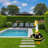 Vzuito Halloween Porch Goose Outfits, Firefighter Goose Costume Yard Geese Statue Clothes for 23" Statue Patio Lawn Garden Decoration