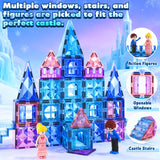 Magnetic Tiles 102pcs with 2 Stairs 2 Dolls Princess Castle Building Toys