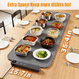 Warming Mat for Food Extra Large, Electric Roll Up Food Warming Mat for Buffet, Warming Tray Mat for Food XXL, 35.4"x15.7" Portable Heating Pad for Parties, 6 Level Temp 6 Hour Timer, Gifts