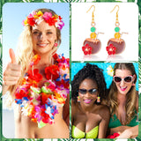 Ecation 36 Pair Summer Earrings for Women Tropical Earrings Hawaiian Earrings for Palm Tree Drop Earrings Studs for Luau Party(Novel)