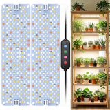 SDOVUERC Full Spectrum 384 LEDs Grow Lights, 24W Plant Grow Lights for Indoor Plants with Daisy Chain Function, Sunlike Spectrum,4/8/12/16/20H Timer for Seed Starting(Pack2)