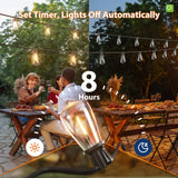 KYY 54FT Solar String Lights Outdoor Waterproof with USB Charging & Remote, Dimmable & Timable, Solar Powered Patio Lights with LED Shatterproof Bulbs for Deck Backyard Porch Garden Camping