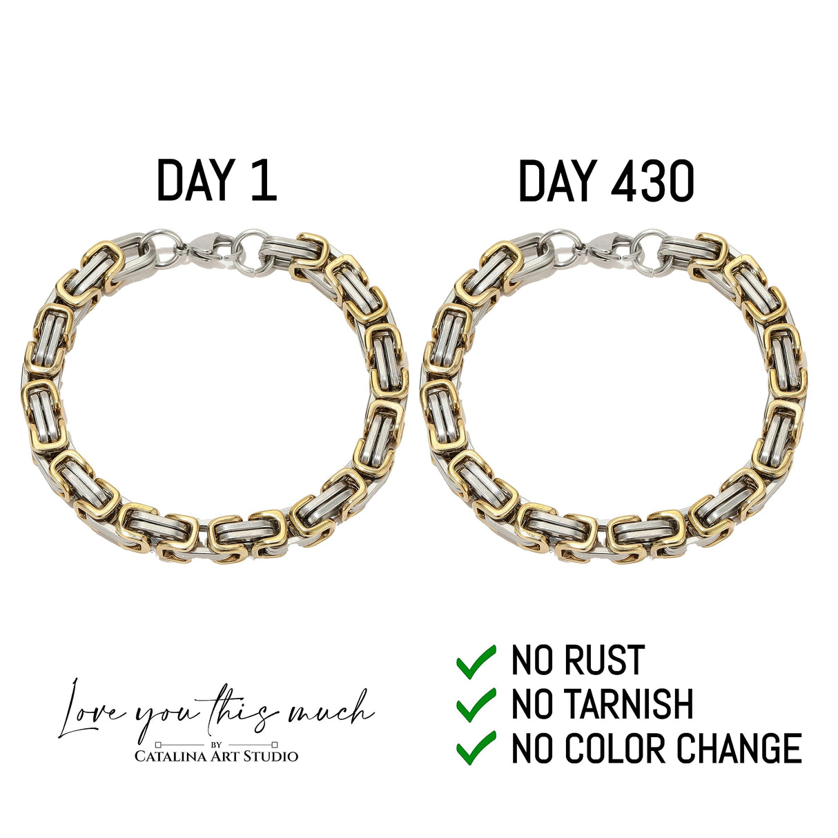 Love You This Much To My Husband Classic Steel Bracelet | Bracelets for Hubby | Best Gift for Husband Birthday (Twist Link Bracelet, Classic Stainless)