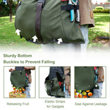 Extra Gardening Apron Waterproof Cross Back Apron Women, 600D Polyester Heavy Duty Men Apron Harvest Bag, Over 30% Larger Than Standard Models, Adjustable Straps and Large Quick Release Pockets Green