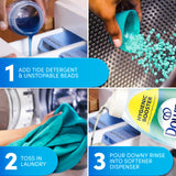Downy Rinse Out Odor Fabric Rinse, Cool Cotton Scent, 62 fl oz, Fabric Odor Remover Rinse, Fights Odors at the Source