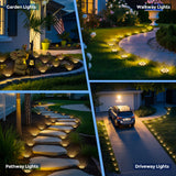 SOLPEX Mini Solar Ground Lights, 12 Pack Pathway Solar Lights Outdoor Waterproof, Garden Lights for Driveway Walkway Yard Landscape (Warm White)