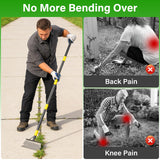 Weed Scraper Tool for Driveway Cracks, Long Handle Floor Scraper for Removing Weeds, Moss & Dirt, Heavy Duty Rustproof Metal Blade, Stand-Up Weeder for Sidewalk, Patio & Lawn Edging