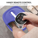 HOSPAN Collapsible Foot Spa Electric Rotary Massage, Foot Bath with Heat, Bubble, Remote, and 24 Motorized Shiatsu Massage Balls. Pedicure Foot Spa for Feet Stress Relief - FS02A