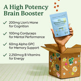 Plant People WonderFocus Mushroom Gummies with Lion’s Mane & Cordyceps - Nootropic Brain Supplement Boosts Memory, Focus, Energy & Mood in Adults | No Sugar, 100% Vegan, Citrus Flavor, 60 Count