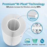 AQUA CREST FXHSC Whole House Water Filter, Replacement for GE® FXHSC, GXWH40L, GXWH35F, American Plumber W50PEHD, W10-PR, Culligan® R50-BBSA, 5 Micron 10" x 4.5", High Flow Sediment Filters, Pack of 2