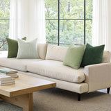 MIULEE Decorative Sage Green Christmas Throw Pillow Covers Soft Couch Set of 4 Boho Striped Cushion Covers Corduroy Pillowcases Farmhouse Home Decor for Couch Bed Sofa Room 18x18 Inch Forest Green