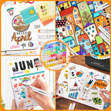 Caliart Alcohol Markers Brush Tip & Chisel, 101 Colors Dual Tip Art Markers for Adults Artists Sketch Illustration Coloring Book, Permanent Drawing Pen Set Art Supplies Christmas Gifts