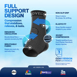 Modvel Foot & Ankle Brace Socks for Sprained Ankle Compression Sleeve - Plantar Fasciitis Relief Brace, Foot Support for pain Women & Men - Tendonitis & Arthritis Feet Sleeve, Stabilizing Ankles Wrap