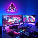 Kavaas Gamer Neon Sign, UV Printed Gaming Neon Sign for Gamer Room Decor - LED Video Game Neon Lights for Bedroom Boys, Gaming Wall decor - Best Gamer Gifts for Teenage Boys, Christmas