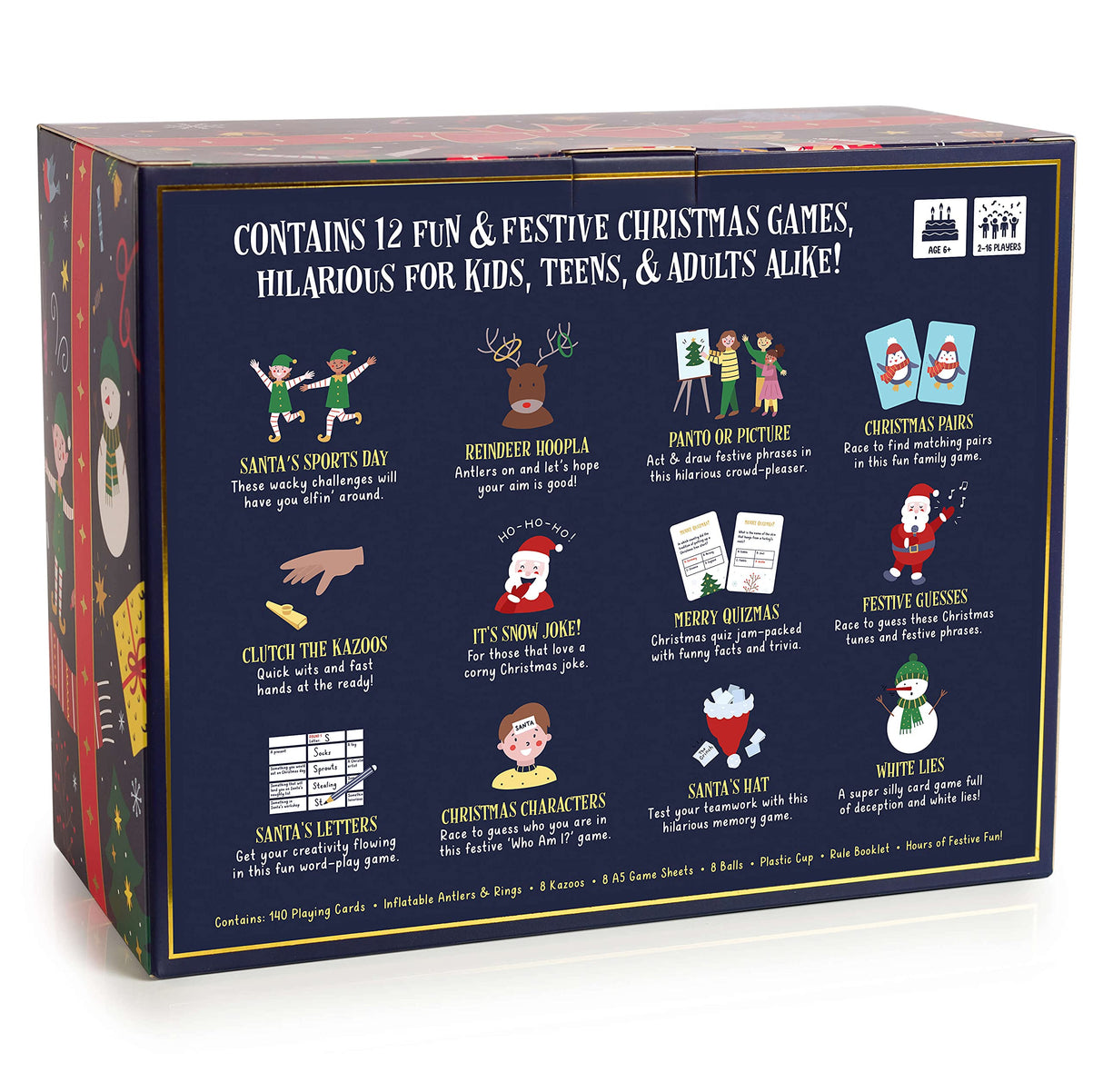 Gutter Games 12 Games of Christmas - 12 Hilarious Holiday Activities [Family Party Games Pack for Kids, Teens & Adults] - by Beat That! Game - Multicolor