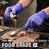 FINITEX Disposable Nitrile Exam Gloves 1000 PCS - 3.2mil Ice Blue Powder-free Latex-Free Examination Home Cleaning Food Gloves (M)